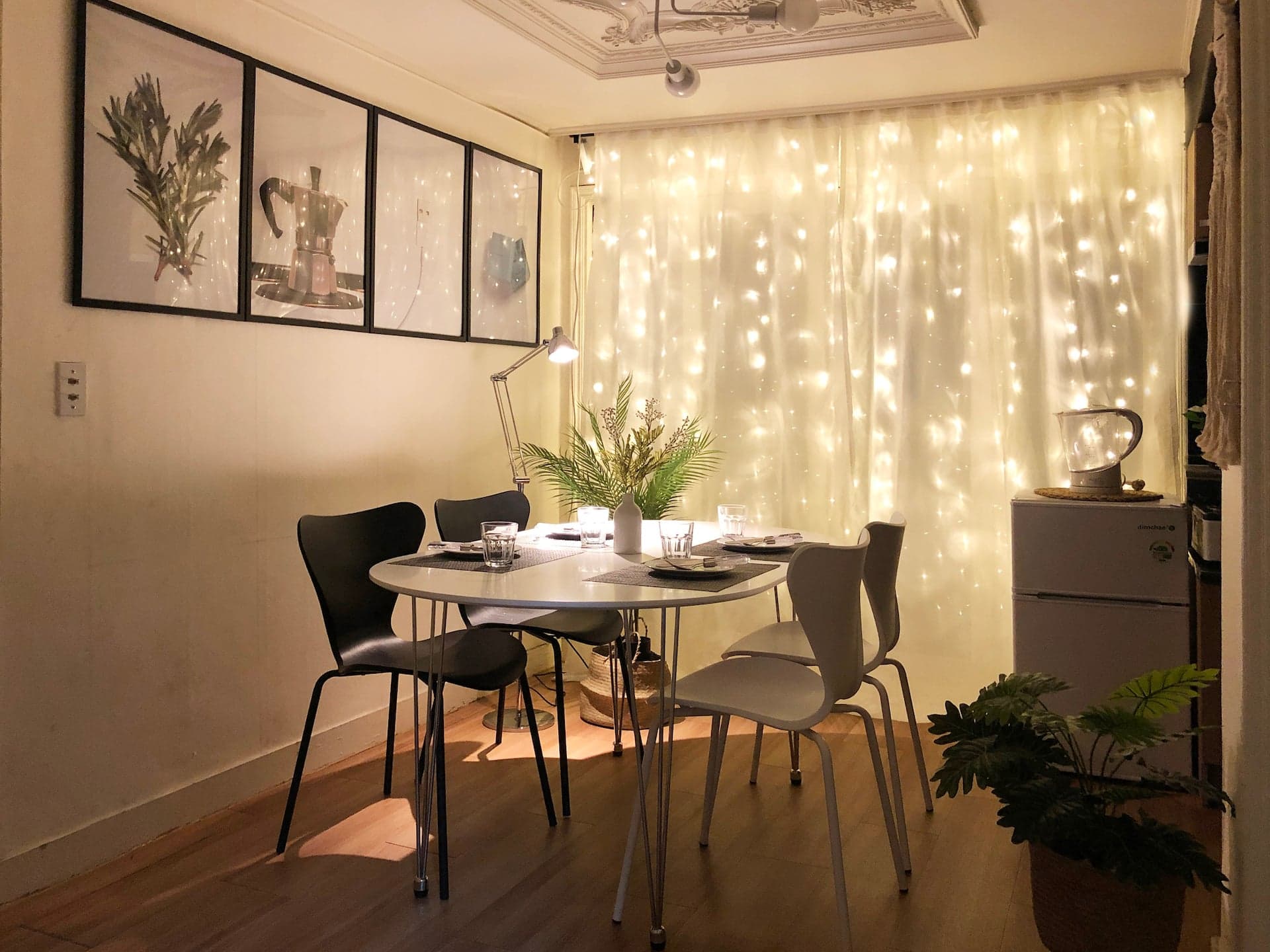 A warmly lit DabinStay apartment in Hongdae, Seoul
